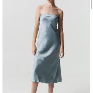Third Form SATIN‎ TIE BACK STRAPLESS MIDI | WAVE size 6